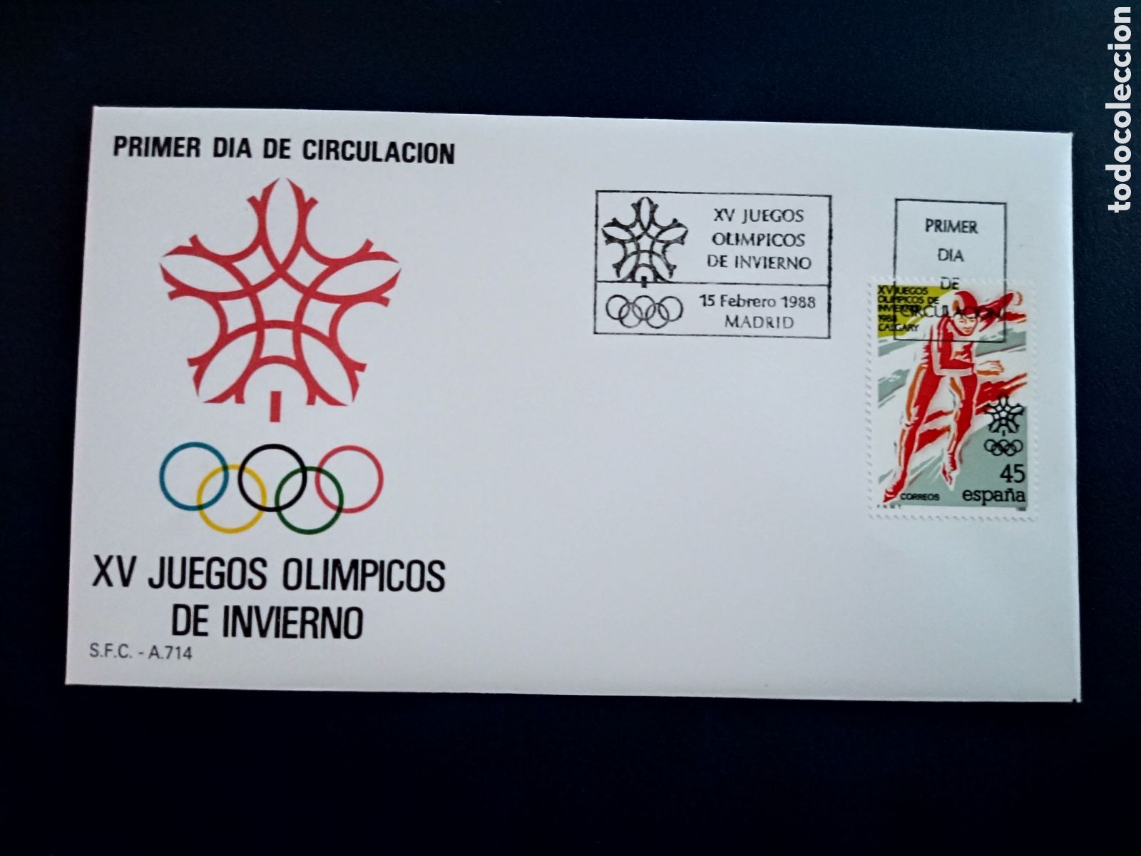 Sellos: XV JUEGOS OL&Iacute;MPICOS DE INVIERNO - 13 ABRIL 1988