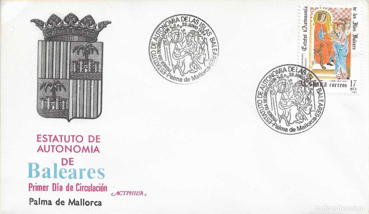Stamps: ESTATUTO DE AUTONOMIA DE BALEARES 1984 (EDIFIL 2739) EN SPD DE ACTPHILA MATASELLOS PALMA DE MALLORCA
