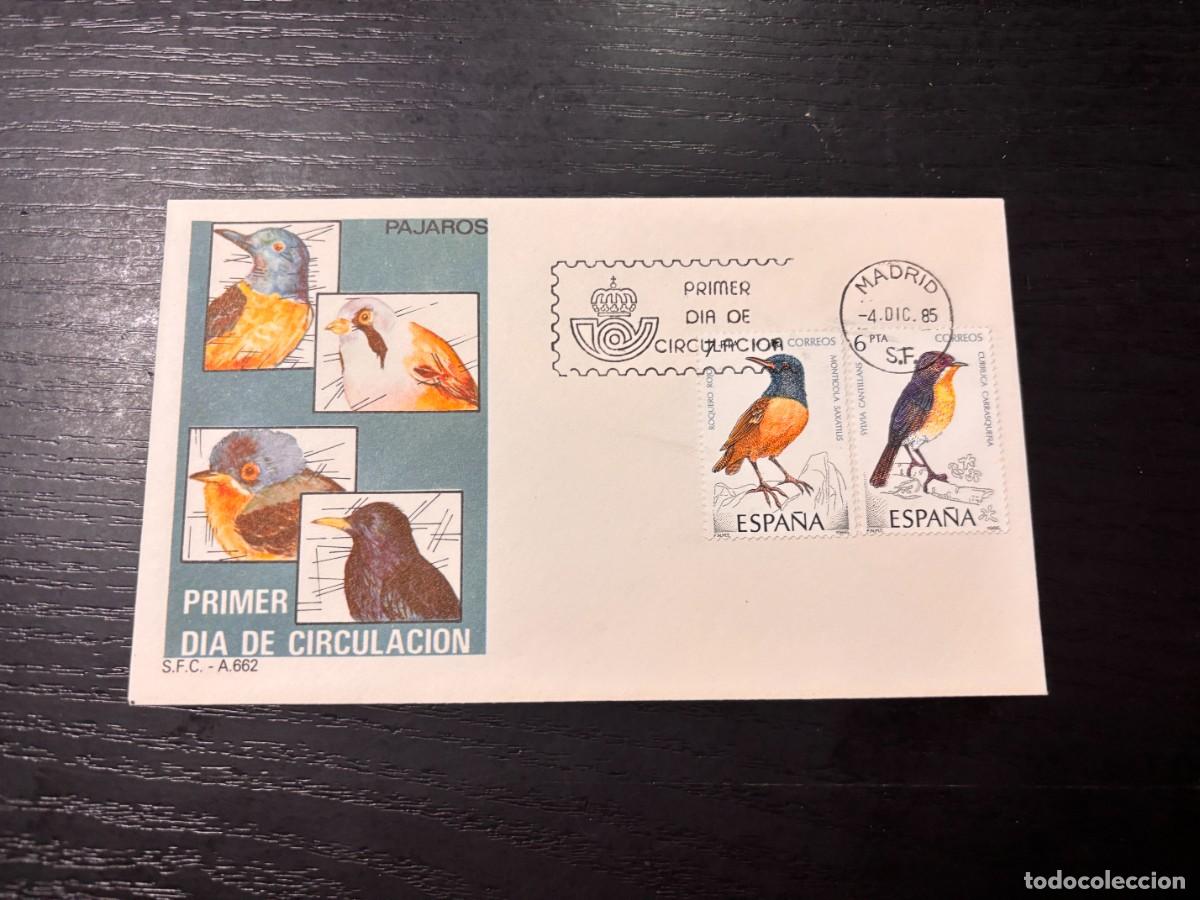 Sellos: SOBRE PRIMER D&Iacute;A - PAJAROS - MADRID, 1985 - Foto 1