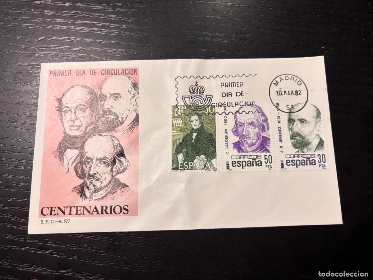 Sellos: SOBRE PRIMER D&Iacute;A - CENTENARIOS - MADRID, 1982 - Foto 1
