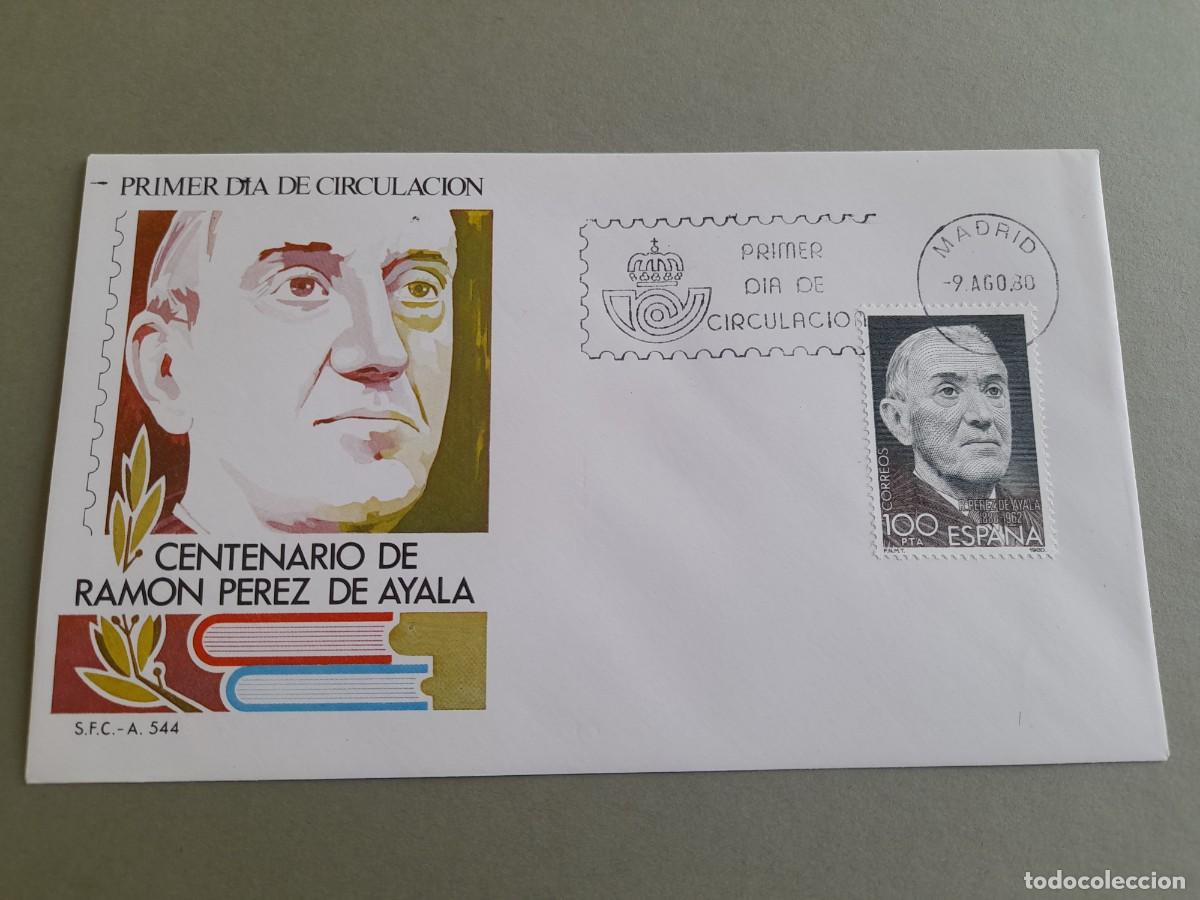 Sellos: Sobre primer d&iacute;a centenario de ramon perez de ayala 1980 - Foto 1