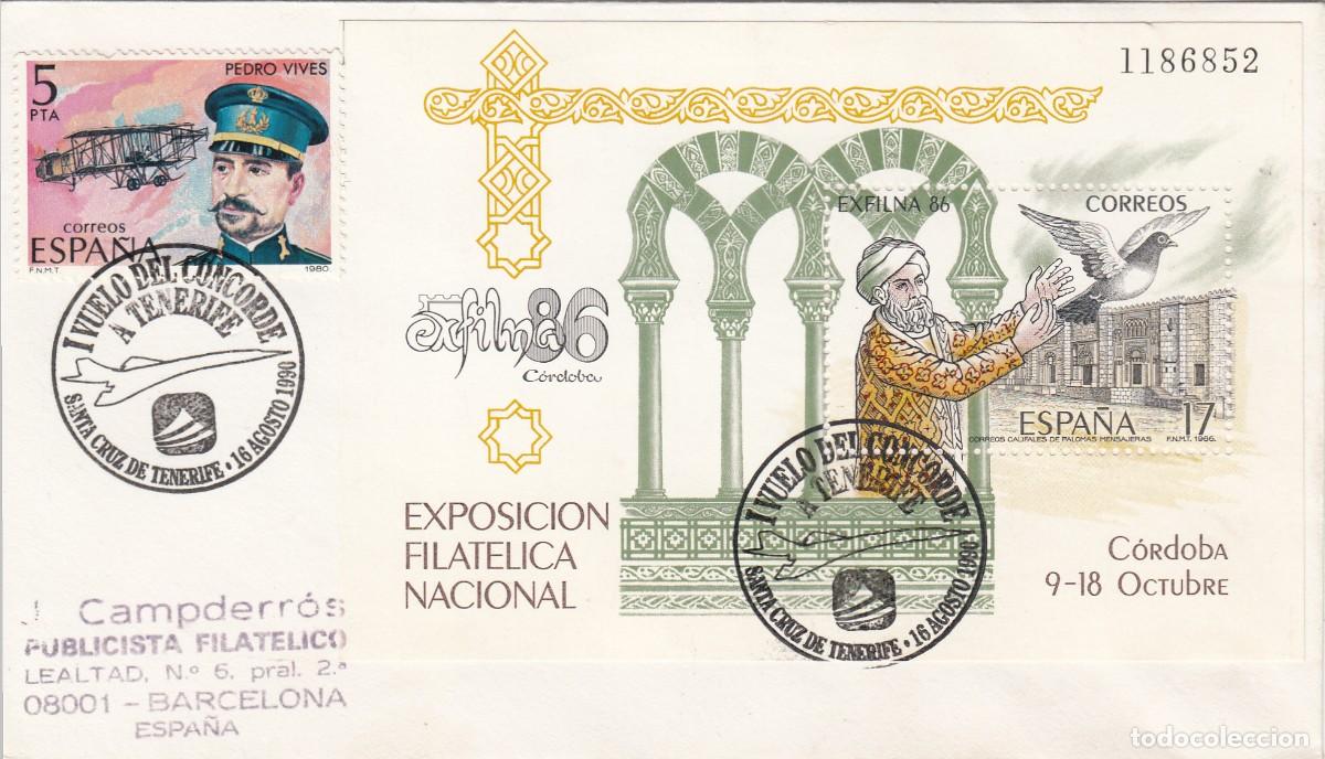 Sellos: MATASELLOS- PRIMER VUELO CONCORDE A TENERIFE - SANTA CRUZ DE TENERIFE - 1990