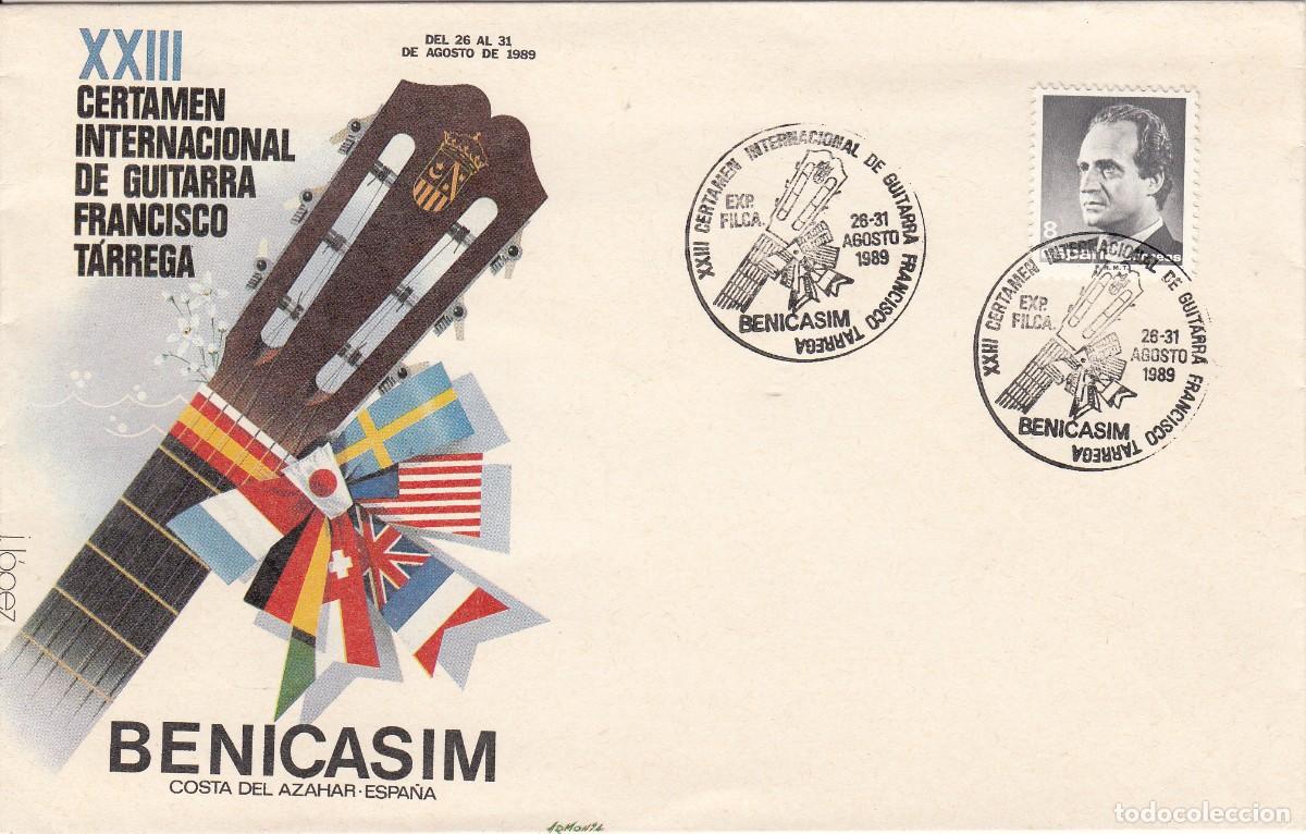 Sellos: MATASELLOS CERT.INT. GUITARRA FRANCISCO TARREGA EN BENICASSIM - 1989