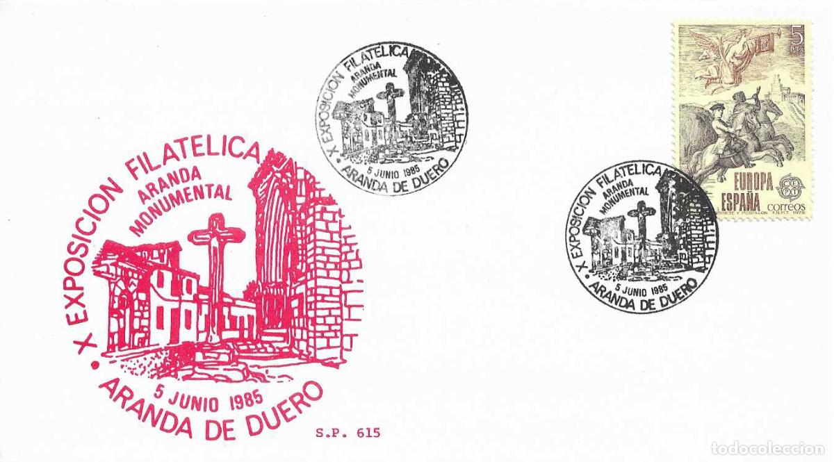 Selos: ARANDA MONUMENTAL X EXPOSICION, ARANDA DE DUERO (BURGOS) 1985. MATASELLOS EN TARJETA DE SP RARO ASI