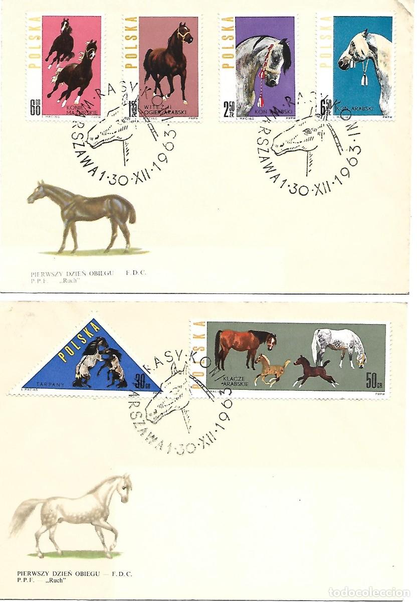 Sellos: CABALLOS. 4 SPD. POLONIA 1963 - Foto 1