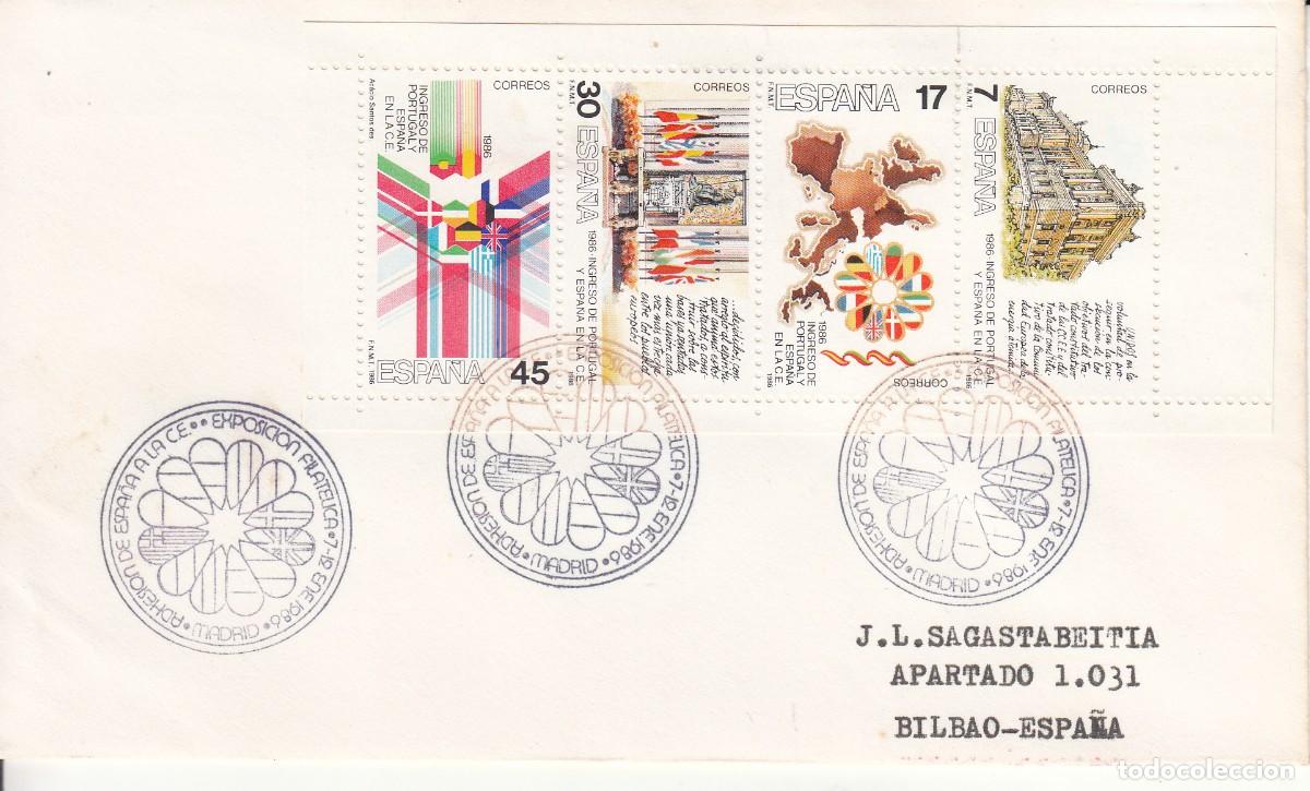 Sellos: SOBRE: 1986 MADRID. ADHESION DE ESPA&Ntilde;A A LA CEE - Foto 1