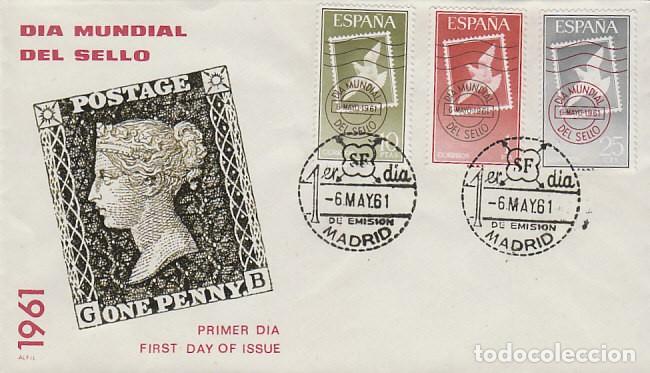Selos: EDIFIL 1348/50, DIA DEL SELLO 1961, PRIMER DIA DE 6-5-1961 EN SOBRE DE ALFIL
