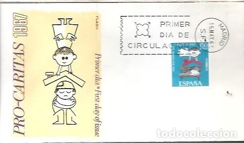 Sellos: SOBRE PRIMER DIA FLASH PRO CARITAS 1967 - Foto 1