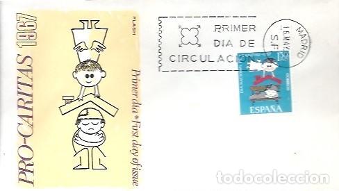 Sellos: SOBRE PRIMER DIA FLASH PRO CARITAS 1967 - Foto 1