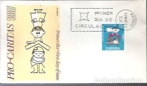 Sellos: SOBRE PRIMER DIA FLASH PRO CARITAS 1967 - Foto 1