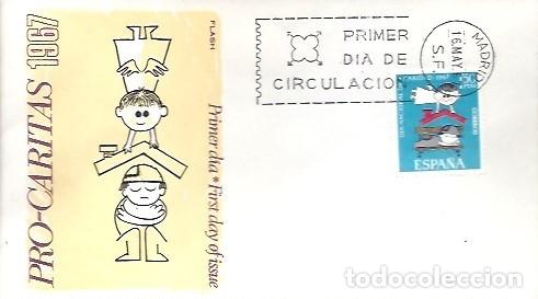 Sellos: SOBRE PRIMER DIA FLASH PRO CARITAS 1967 - Foto 1