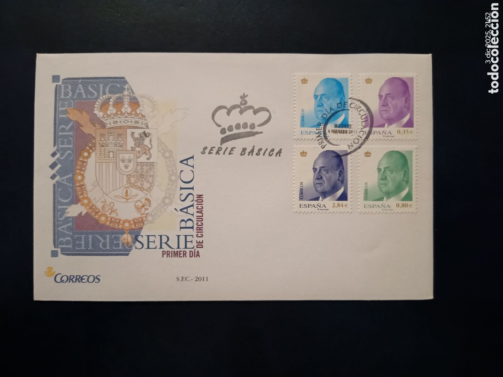 Selos: SOBRE PRIMER D&Iacute;A - SERIE B&Aacute;SICA - 4 DE FEBRERO DE 2011