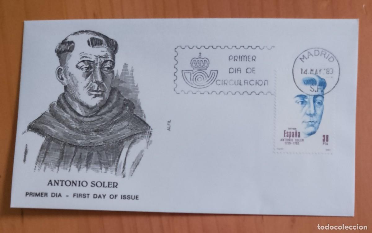 Sellos: SOBRE PRIMER DIA CIRCULACION - ANTONIO SOLER - Foto 1