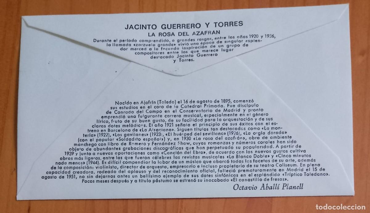 Sellos: MTRO. JACINTO GUERRERO - LA ROSA DEL AZAFRAN - Foto 2