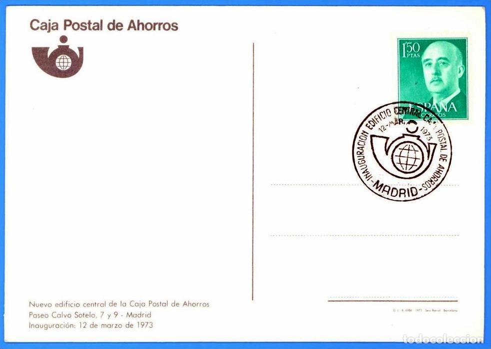 Sellos: Espa&ntilde;a. 1973. Matasello Especial. Special Postmark. Inauguracion Edificio CAJA POSTAL - Foto 1