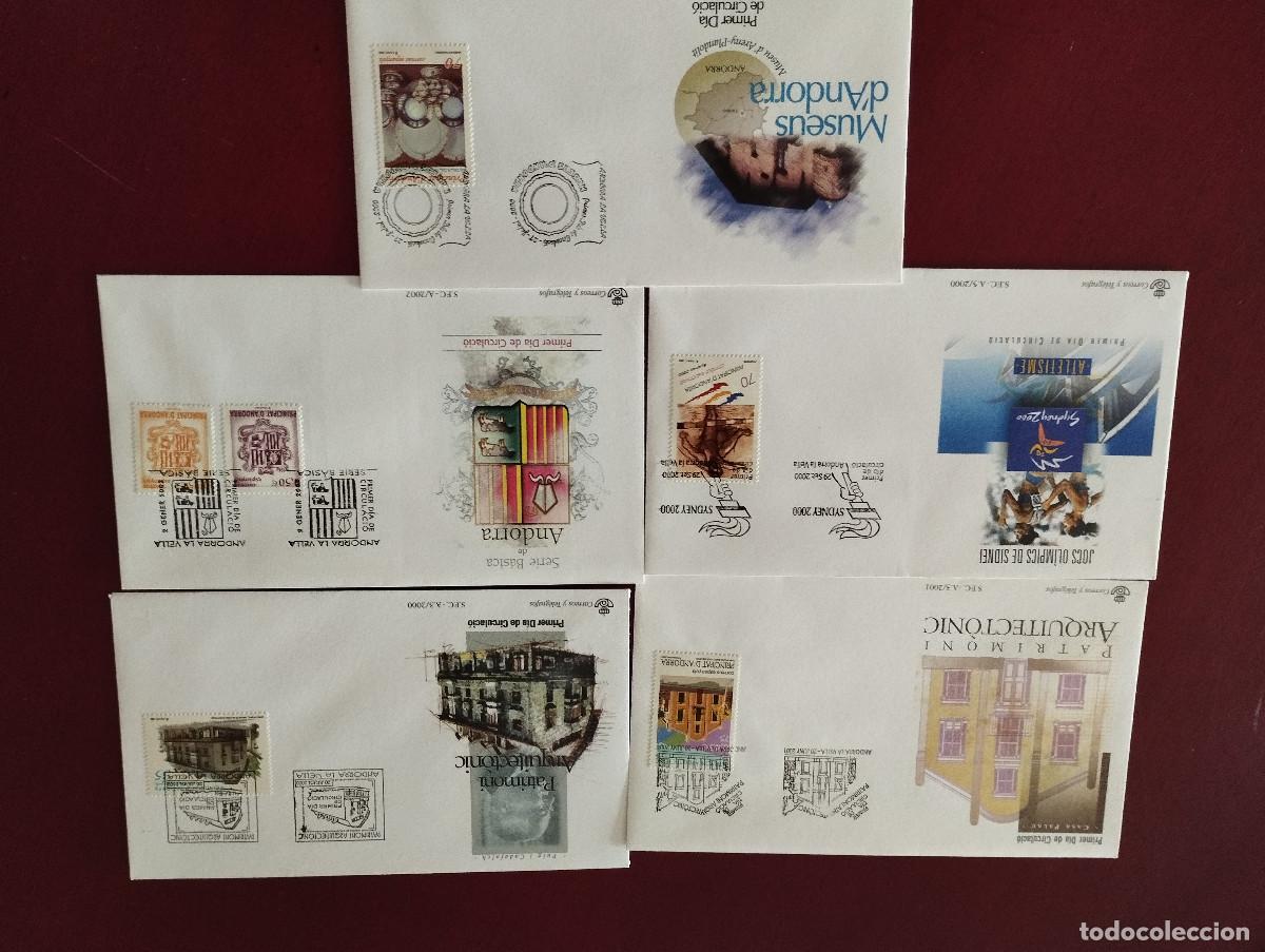 Sellos: 5 SOBRES PRIMER DIA CIRCULACION ANDORRA - Foto 1
