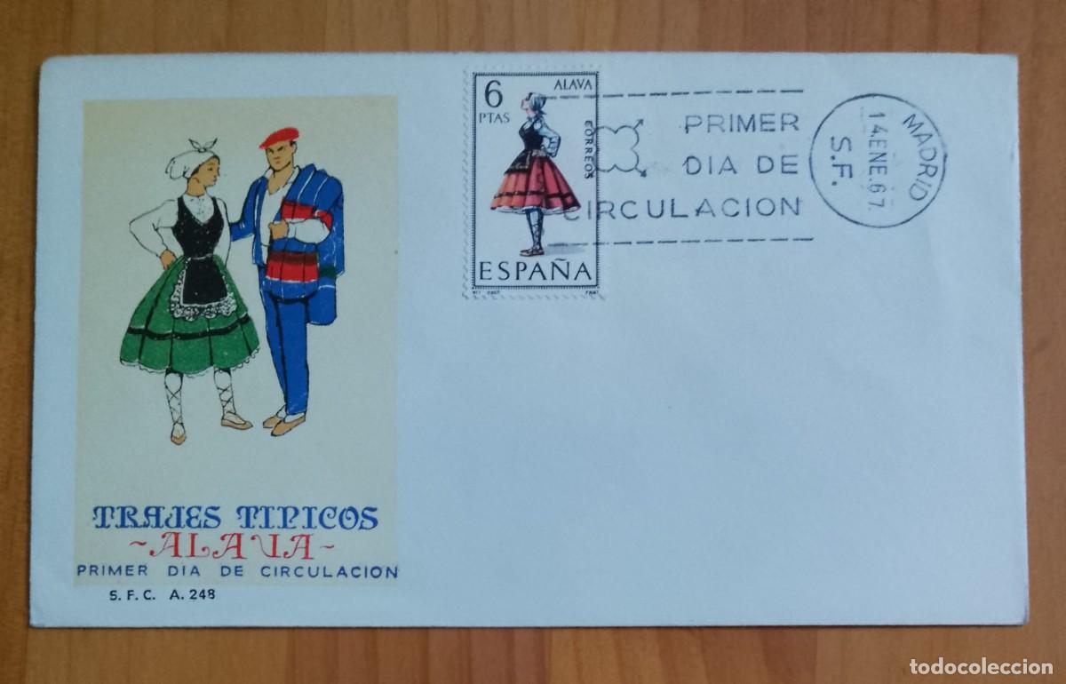 Sellos: SOBRE PRIMER DIA - TRAJES T&Iacute;PICOS: ALAVA - Foto 1