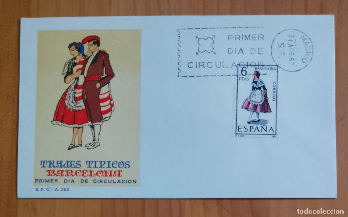 Sellos: SOBRE PRIMER DIA - TRAJES T&Iacute;PICOS: BARCELONA - Foto 1