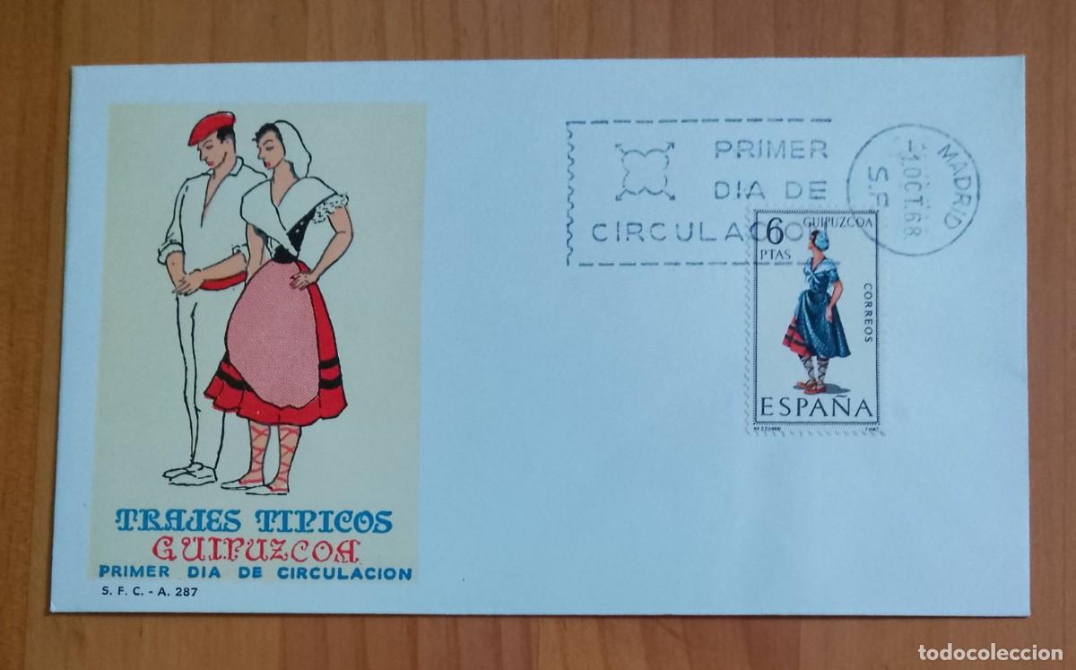 Sellos: SOBRE PRIMER DIA - TRAJES T&Iacute;PICOS: GUIPUZCOA - Foto 1