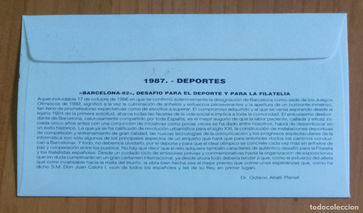 Sellos: SOBRE PRIMER DIA - BARCELONA 92 - Foto 2