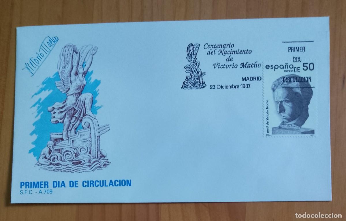 Sellos: SOBRE PRIMER DIA - CENTENARIO DEL NACIMIENTO DE VITORIO MACHO - Foto 1