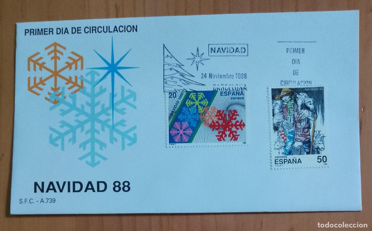 Sellos: SOBRE PRIMER DIA - NAVIDAD 88 - Foto 1