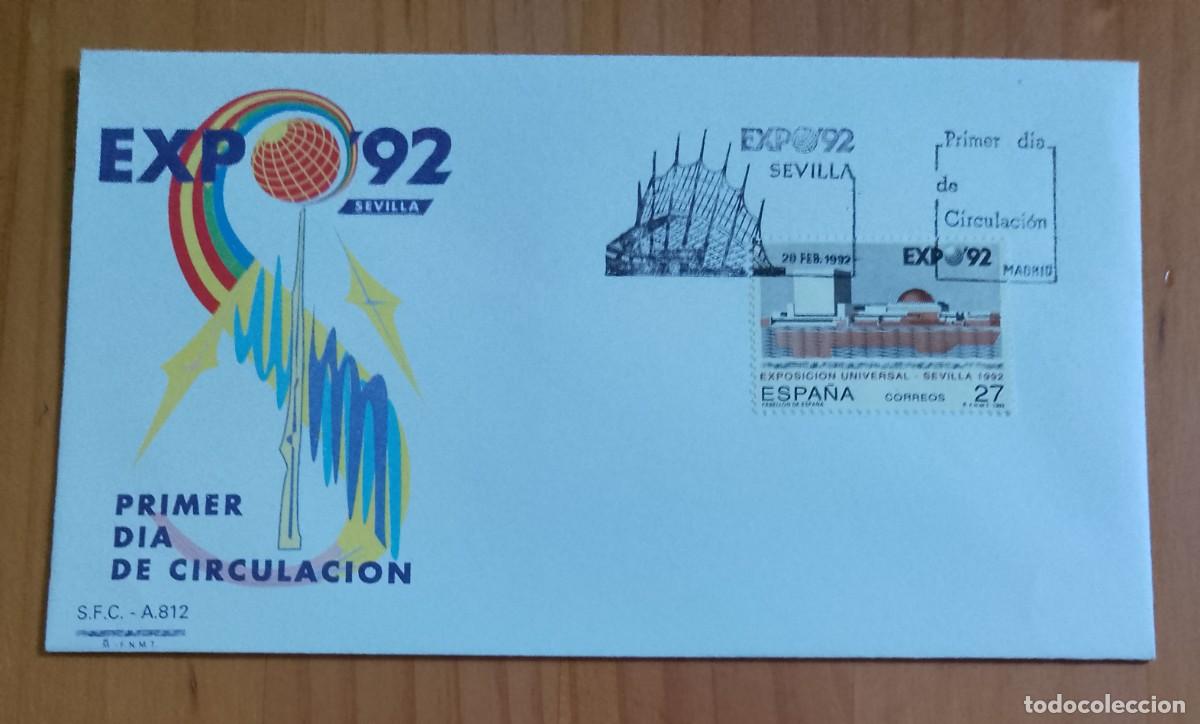 Sellos: SOBRE PRIMER DIA - EXPO&acute;92 - SEVILLA - Foto 1