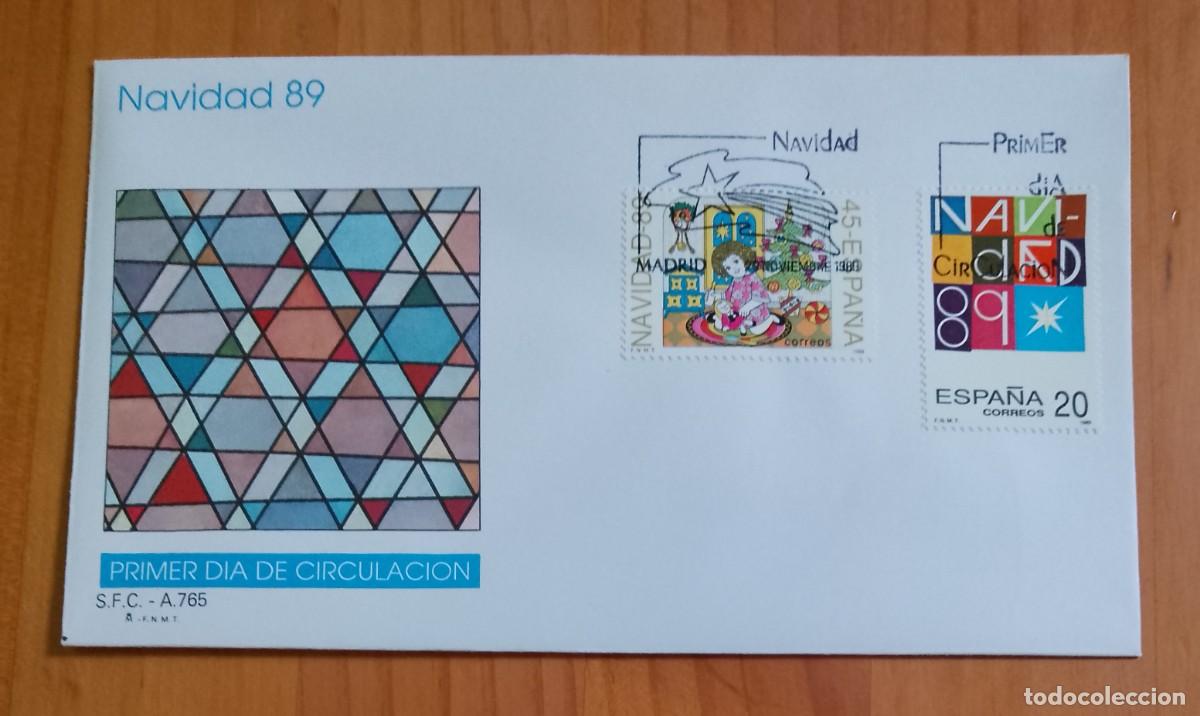Sellos: SOBRE PRIMER DIA - NAVIDAD 89 - Foto 1