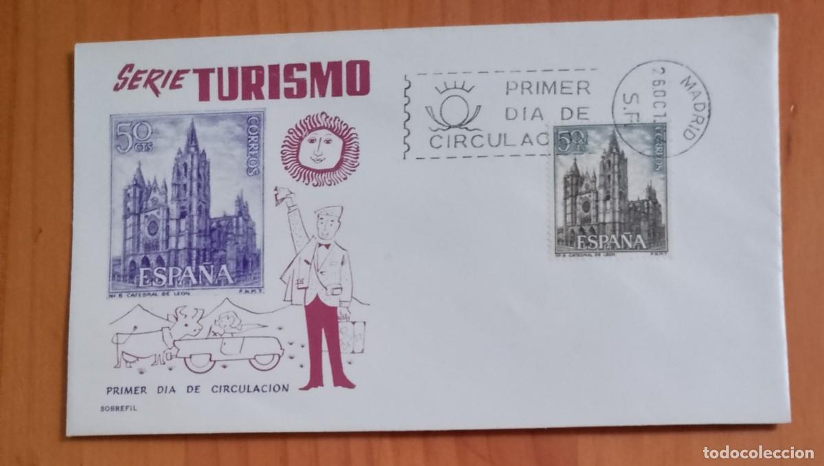 Sellos: SOBRE PRIMER DIA - CATEDRAL DE LE&Oacute;N - Foto 1