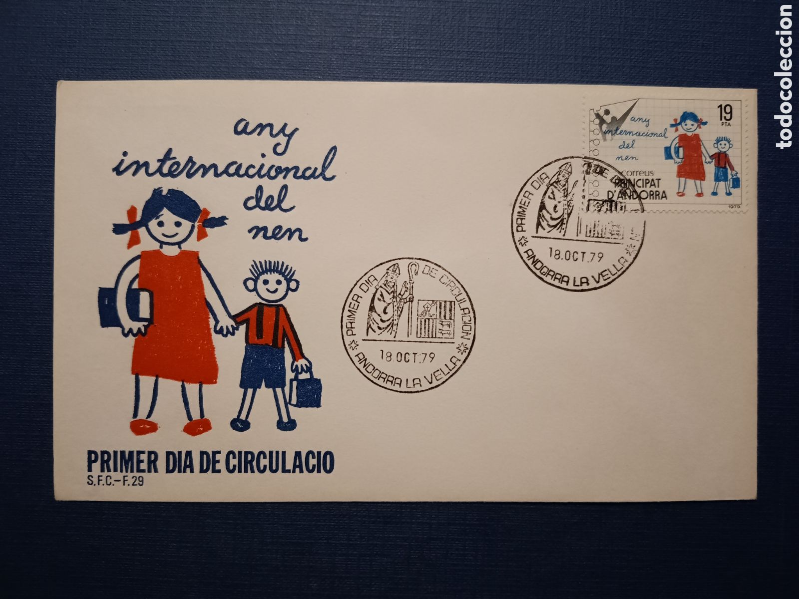 Stamps: ANDORRA - SOBRE PRIMER DIA - 18 OCTUBRE 1979 - ANY INTERNACIONAL DEL NEN