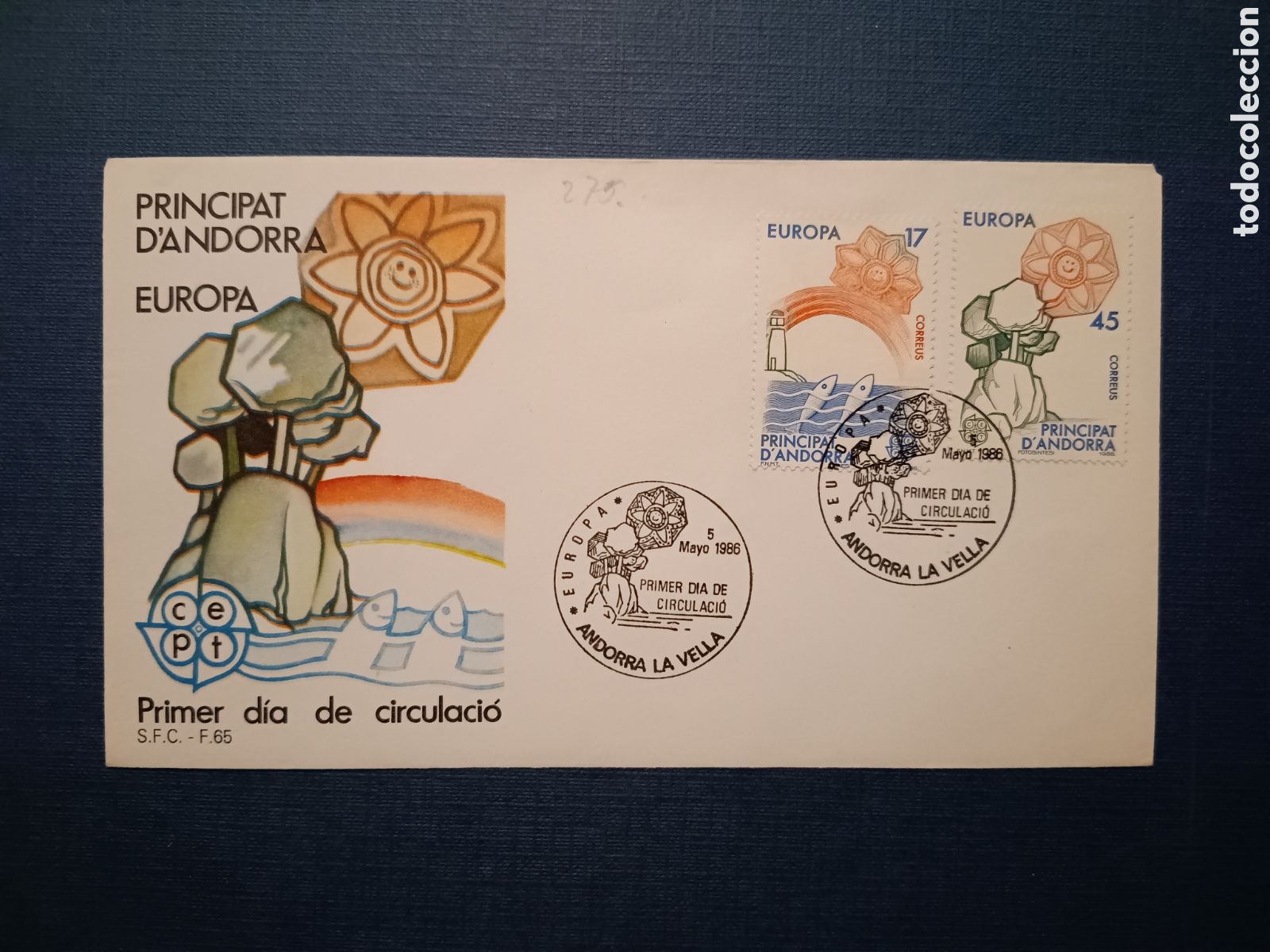 Francobolli: ANDORRA - SOBRE PRIMER DIA - 5 MAYO 1986 - EUROPA CEPT