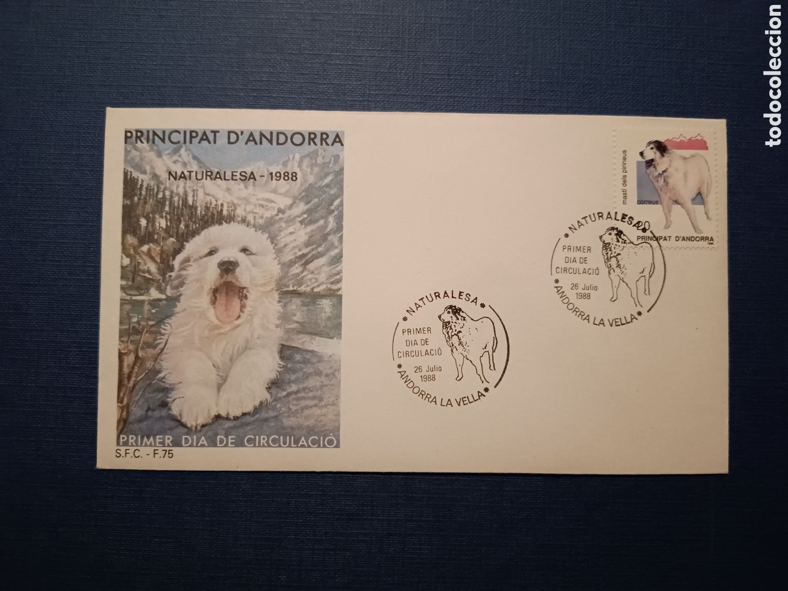 Stamps: ANDORRA - SOBRE PRIMER DIA - 26 JULIO 1988 - NATURALESA - MASTI DELS PIRINEUS