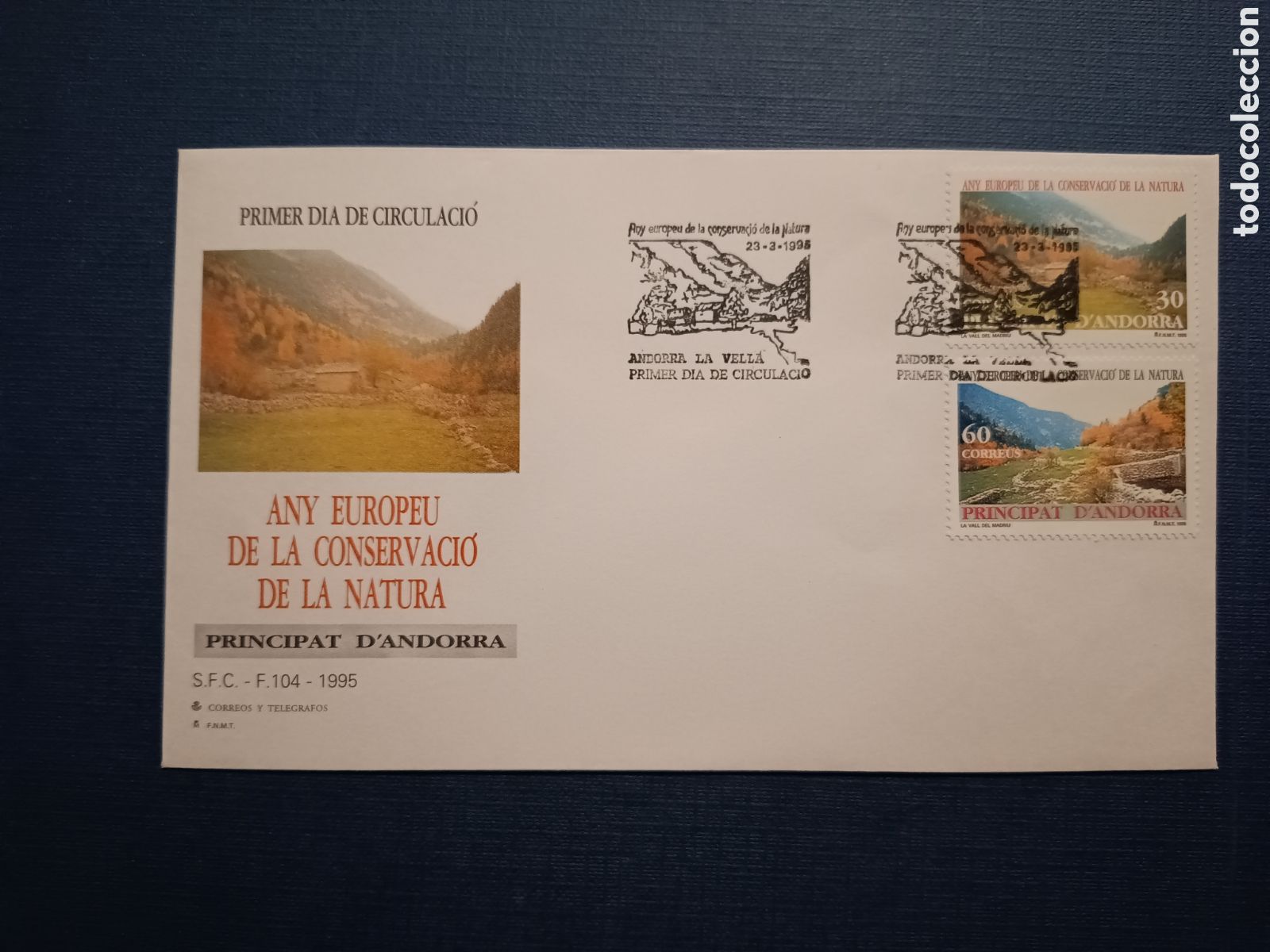 Stamps: ANDORRA - SOBRE PRIMER DIA - 23 MARZO 1995 - ANY EUROPEU DE LA CONSERVACI&Oacute; DE LA NATURA