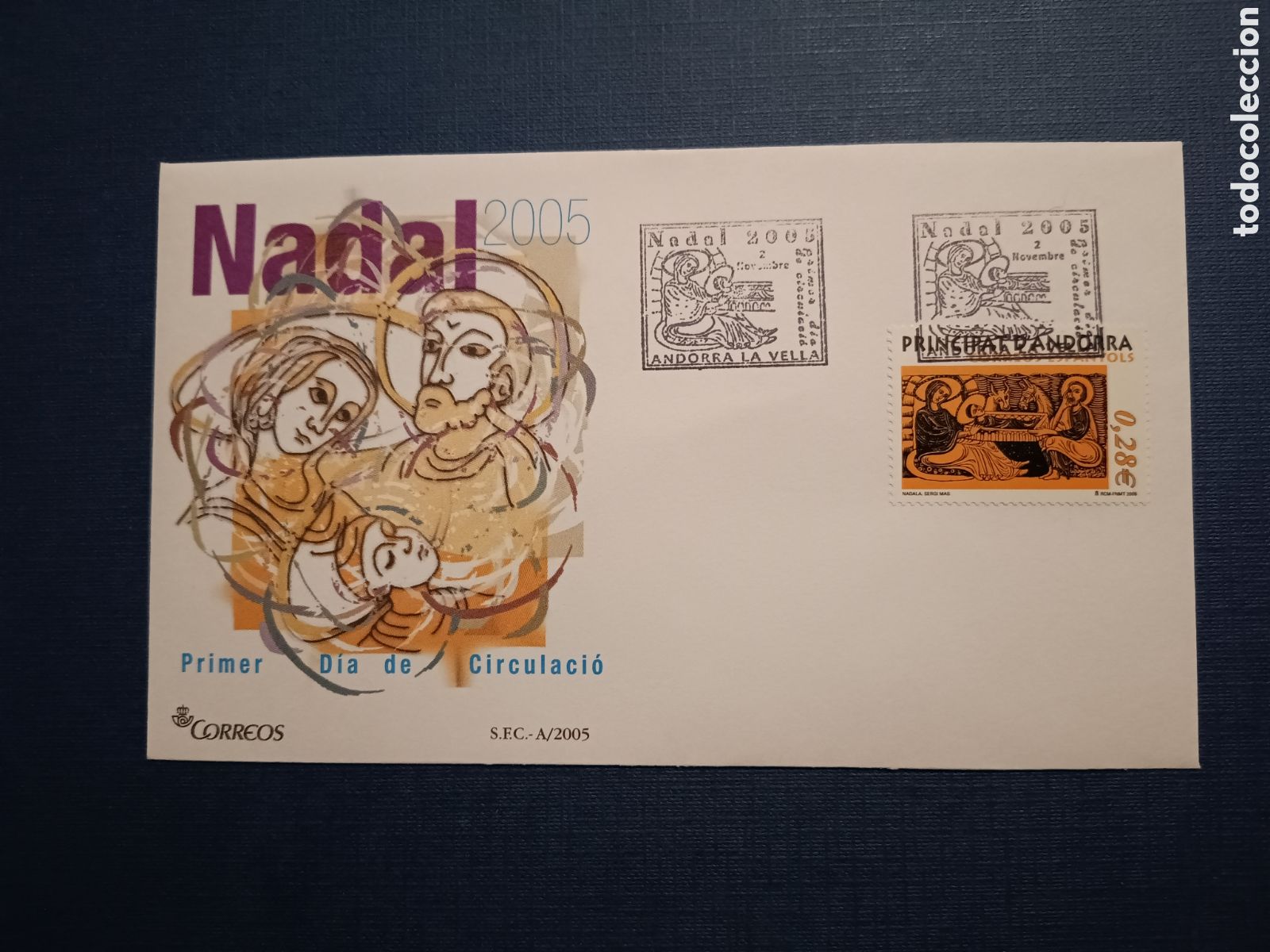 Stamps: ANDORRA - SOBRE PRIMER DIA - 2 NOVIEMBRE 2005 - NAVIDAD