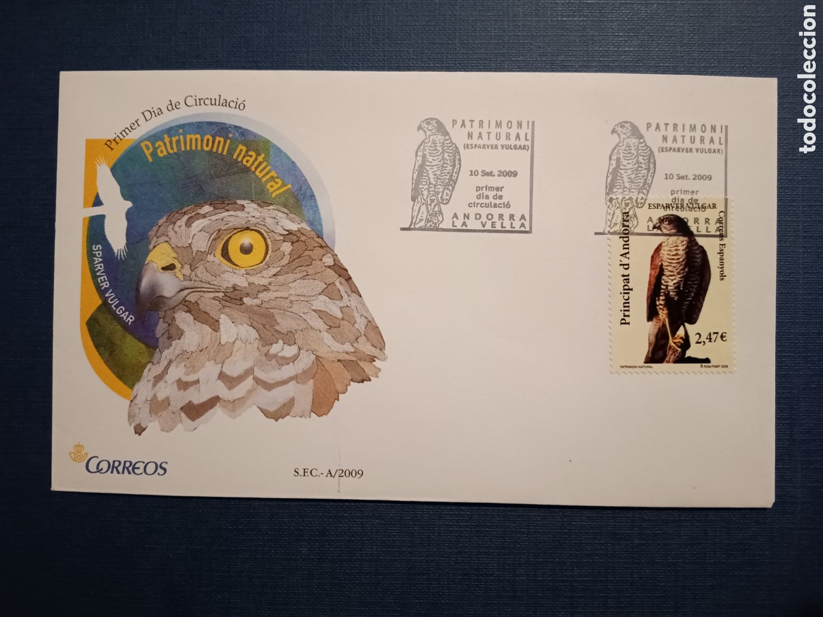 Stamps: ANDORRA - SOBRE PRIMER DIA - 10 SEPTIEMBRE 2009 - PATRIMONI NATURAL - ESPARMER VULGAR