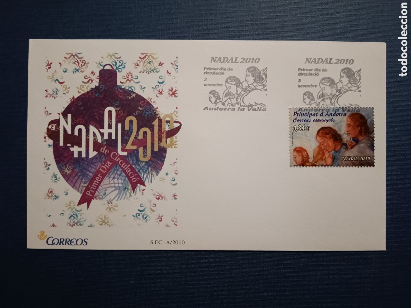 Stamps: ANDORRA - SOBRE PRIMER DIA - 2 NOVIEMBRE 2010 - NADAL