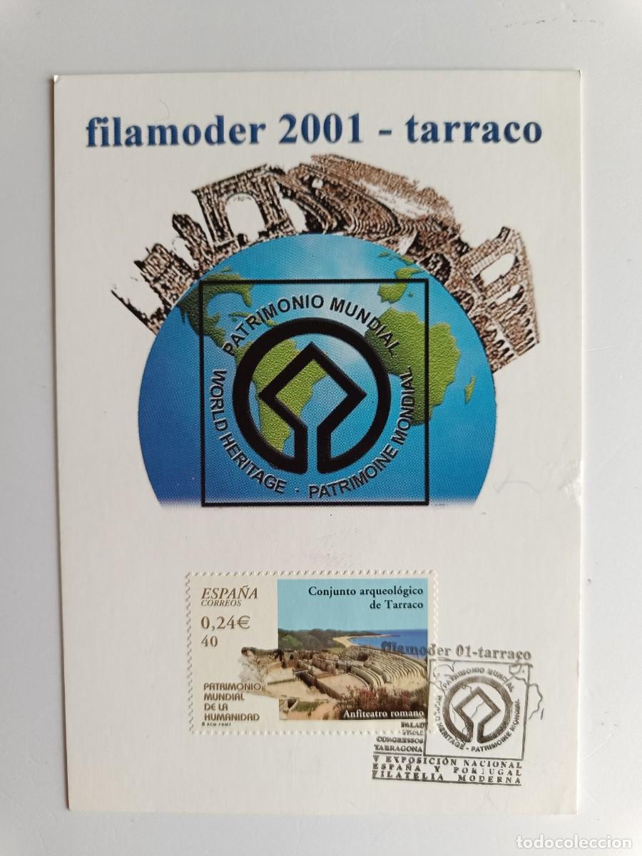 Sellos: TRAJETA CON MATASELLO - FILAMODER 2001 - TARRACO - TARRAGONA - Foto 1