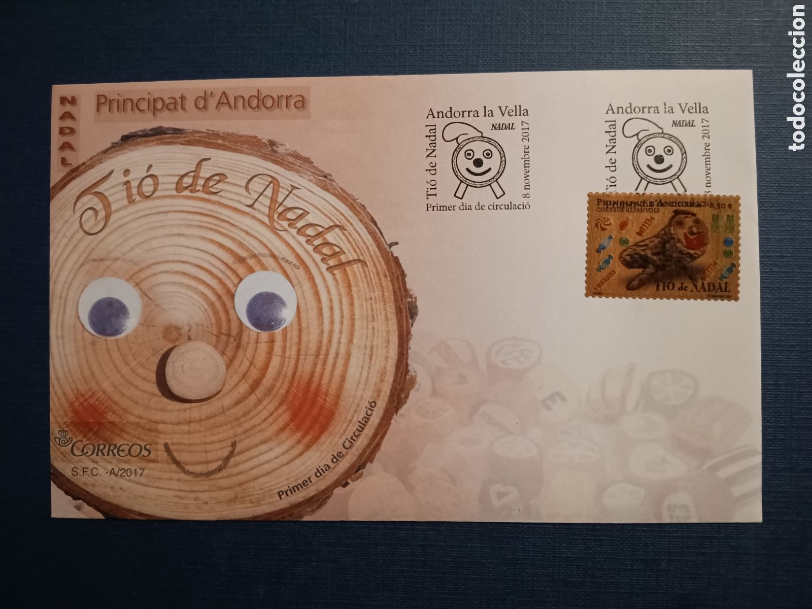 Francobolli: ANDORRA - SOBRE PRIMER DIA - 8 NOVIEMBRE 2017 - NADAL - TI&Oacute; DE NADAL