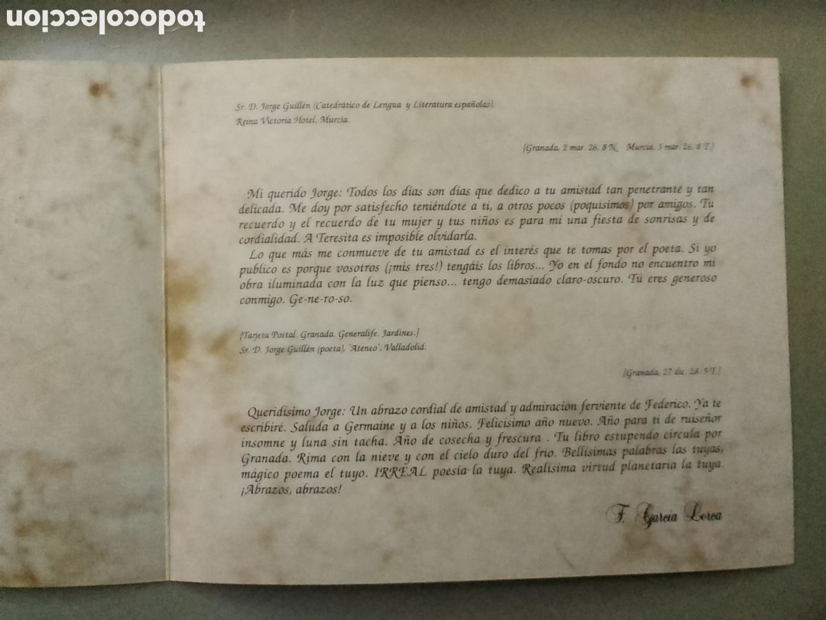 Sellos: CARTAS desde GRANADA, F. Garc&iacute;a Lorca - Foto 2