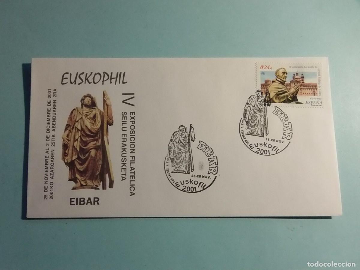 Sellos: MATASELLO ESPECIAL - EIBAR 2001 - RELIGI&Oacute;N - APOSTOL SAN ANDRES.