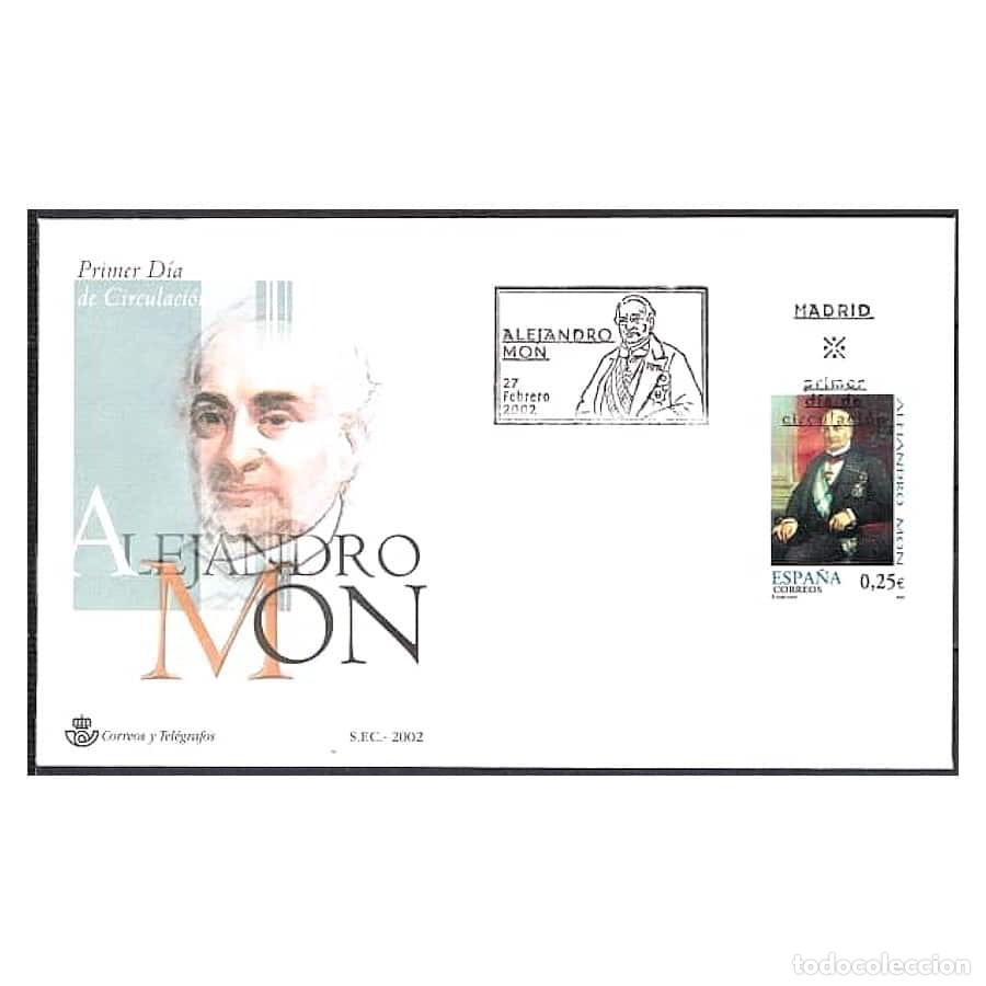 Sellos: Espa&ntilde;a 2002 [FDC] II Centenario Alejandro Mon (N) - Foto 1