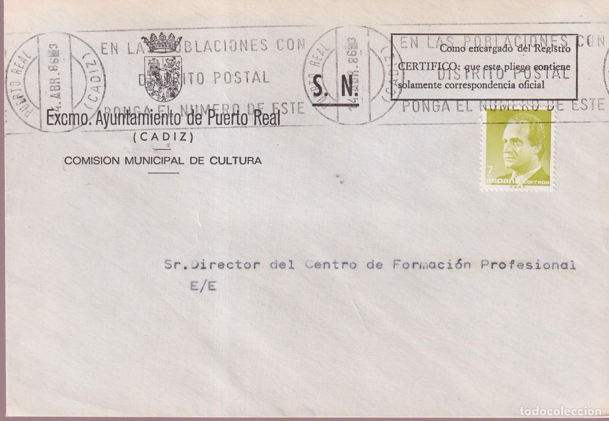 Sellos: PUERTO REAL - MATASELLOS RODILLO - 1986 - Foto 1
