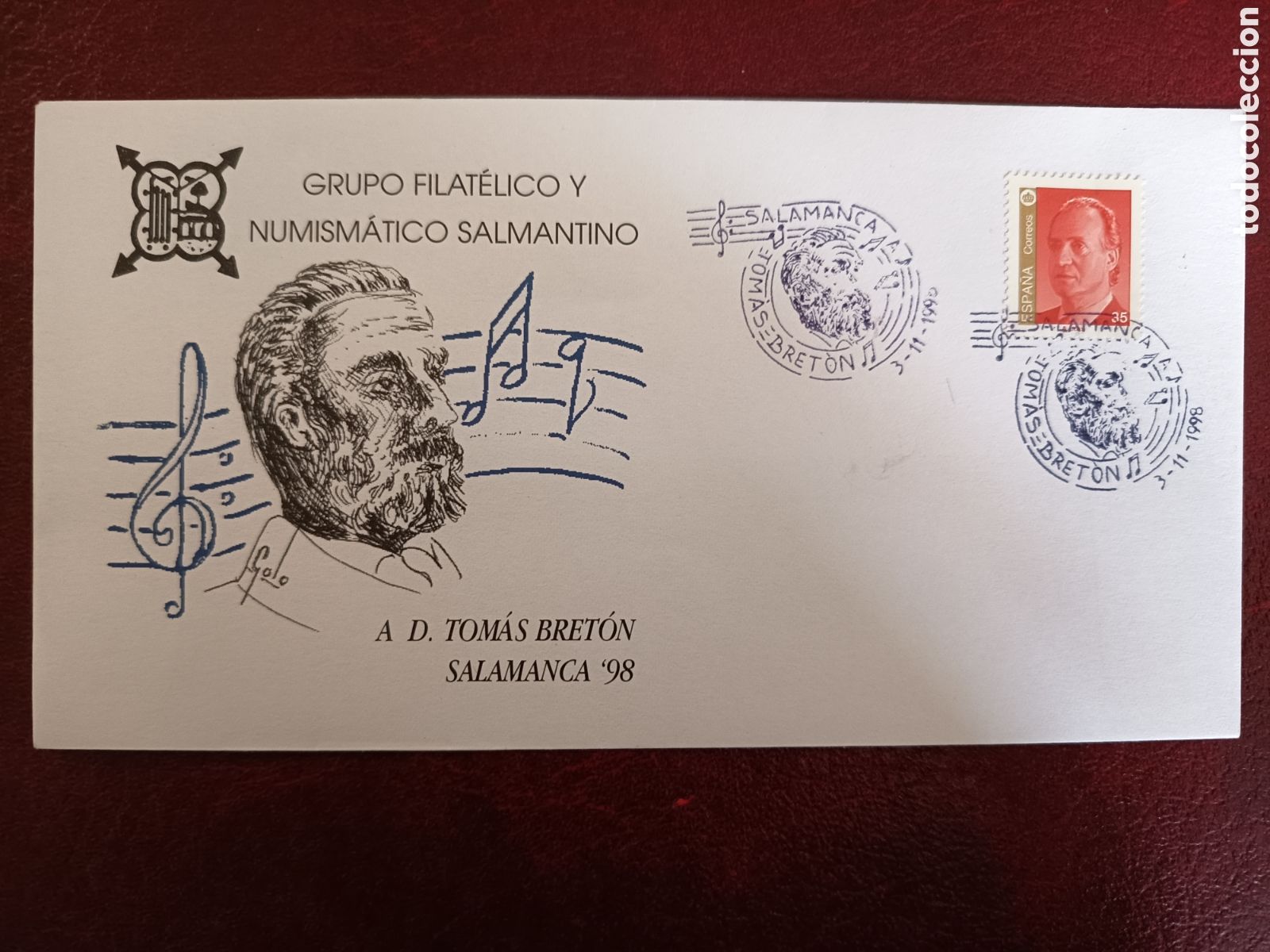 Timbres: SOBRE EMITIDO POR EL CLUB FILATELICO DE SALAMANCA. Informaci&oacute;n adicional A&ntilde;o de emisi&oacute;n1998 Fecha