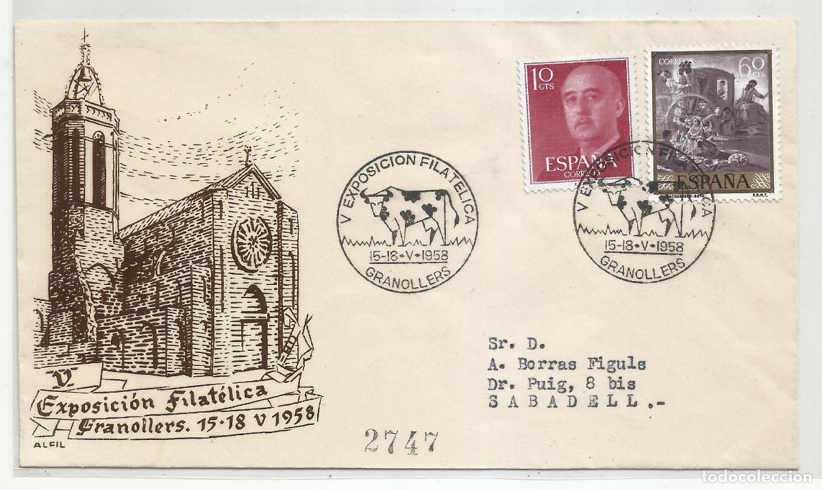Timbres: EXPO FILATELICA 1958 DE GRANOLLERS A SABADELL BARCELONA