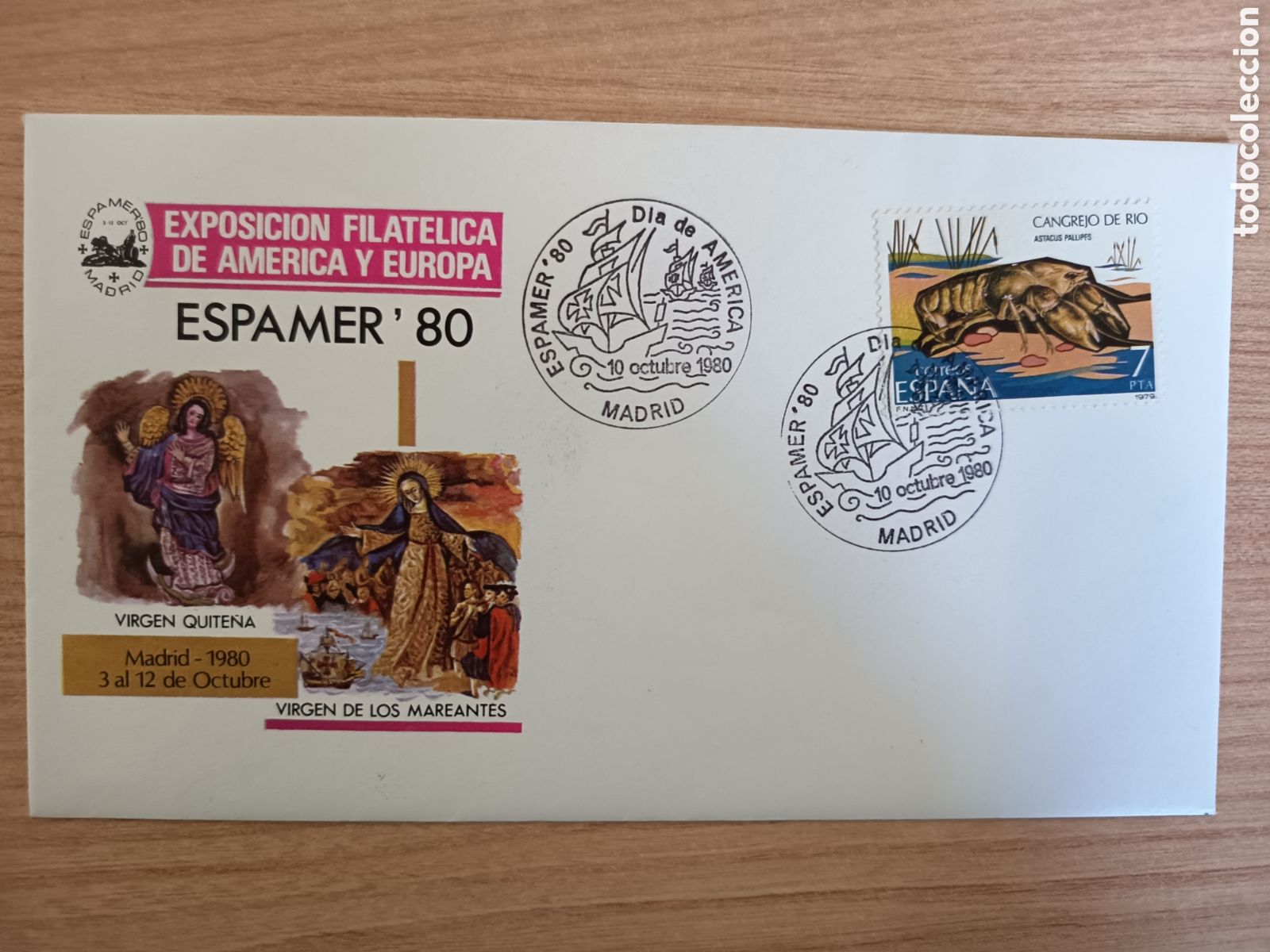 Sellos: SOBRE CON MATASELLO ESPECIAL. ESPAMER&acute;80 EXPOSICION AMERICA Y EUROPA. DIA DE MADRID 3-12/ 10/ 1980.