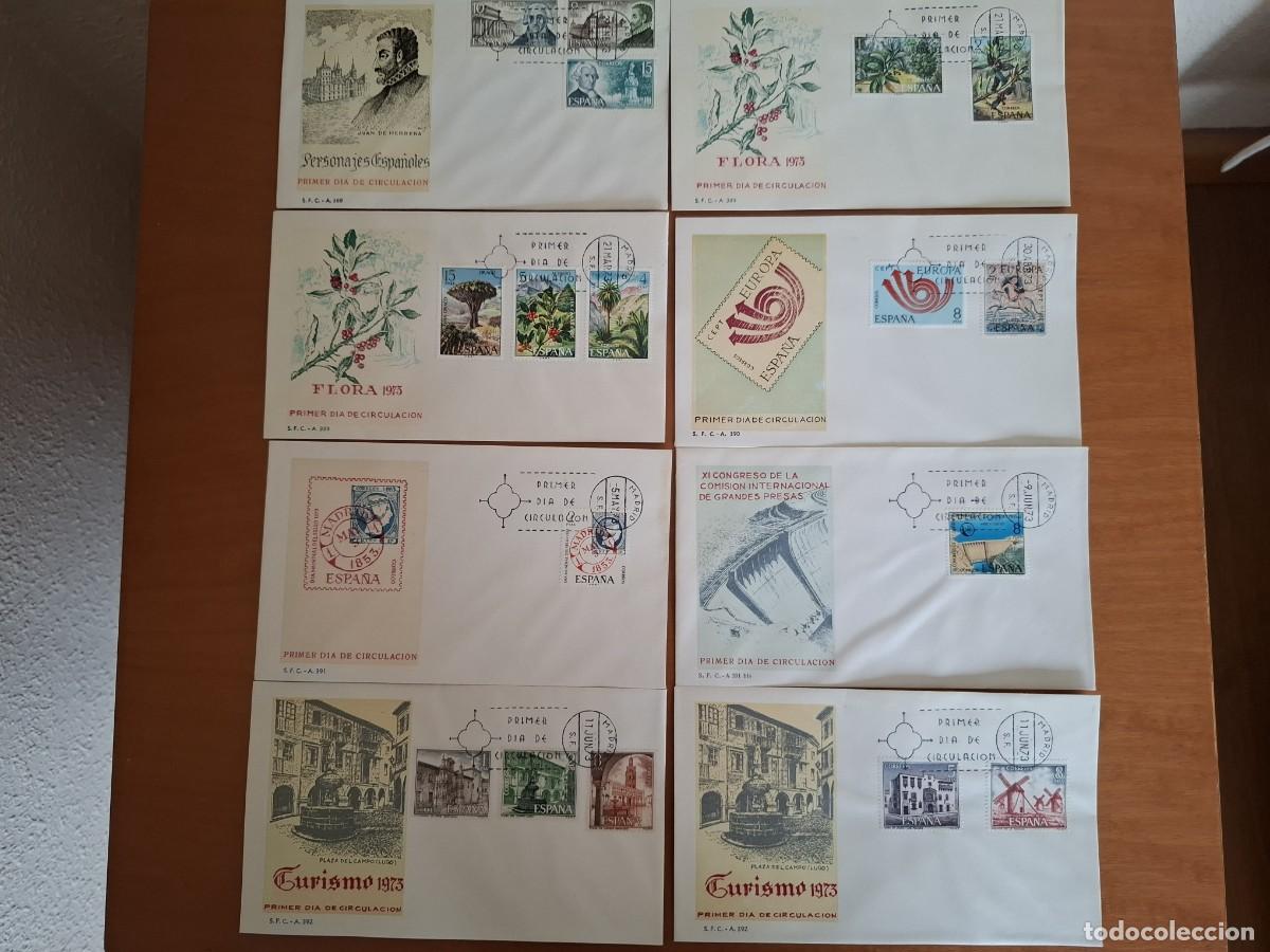 Sellos: Lote de 20 Sobres de Primer D&iacute;a de 1973 - Foto 1