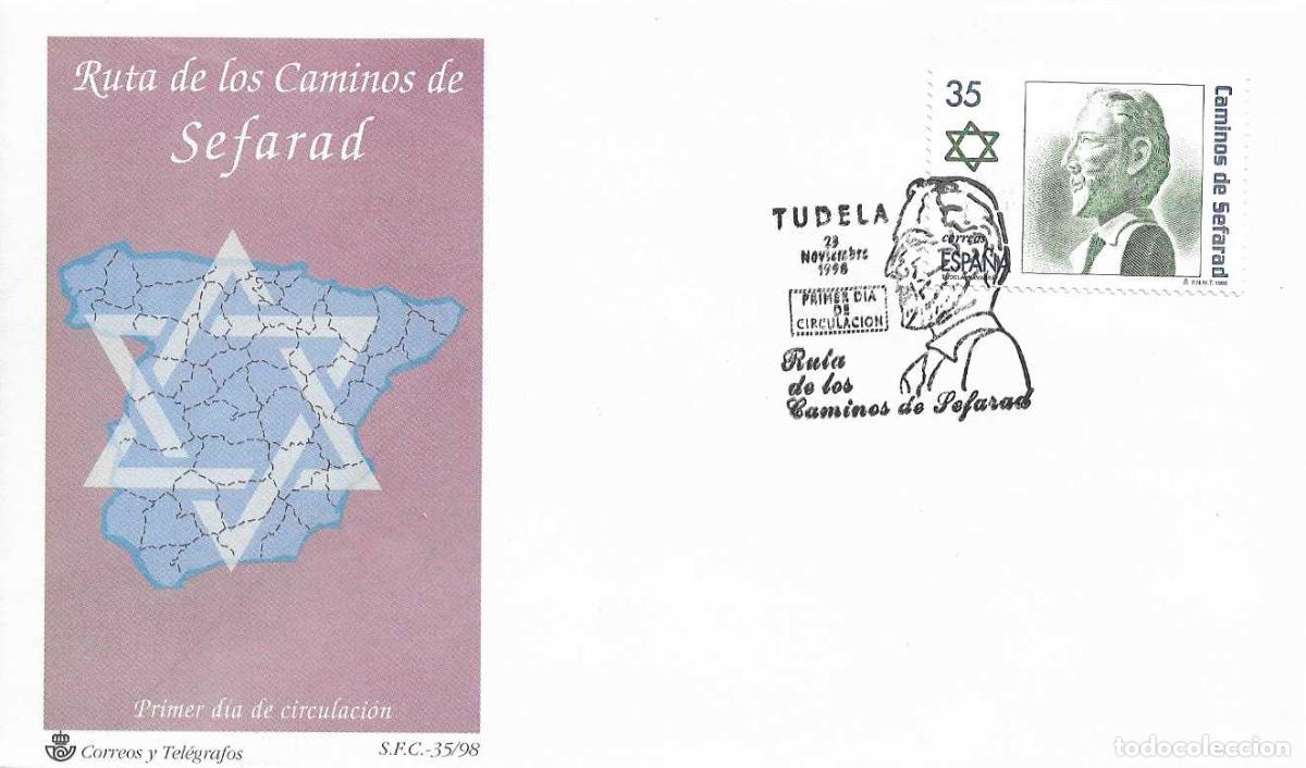 Selos: RUTA CAMINOS DE SEFARAD 1998 (EDIFIL 3601) SPD SERVICIO FILATELICO MATASELLOS TUDELA (NAVARRA) RARO