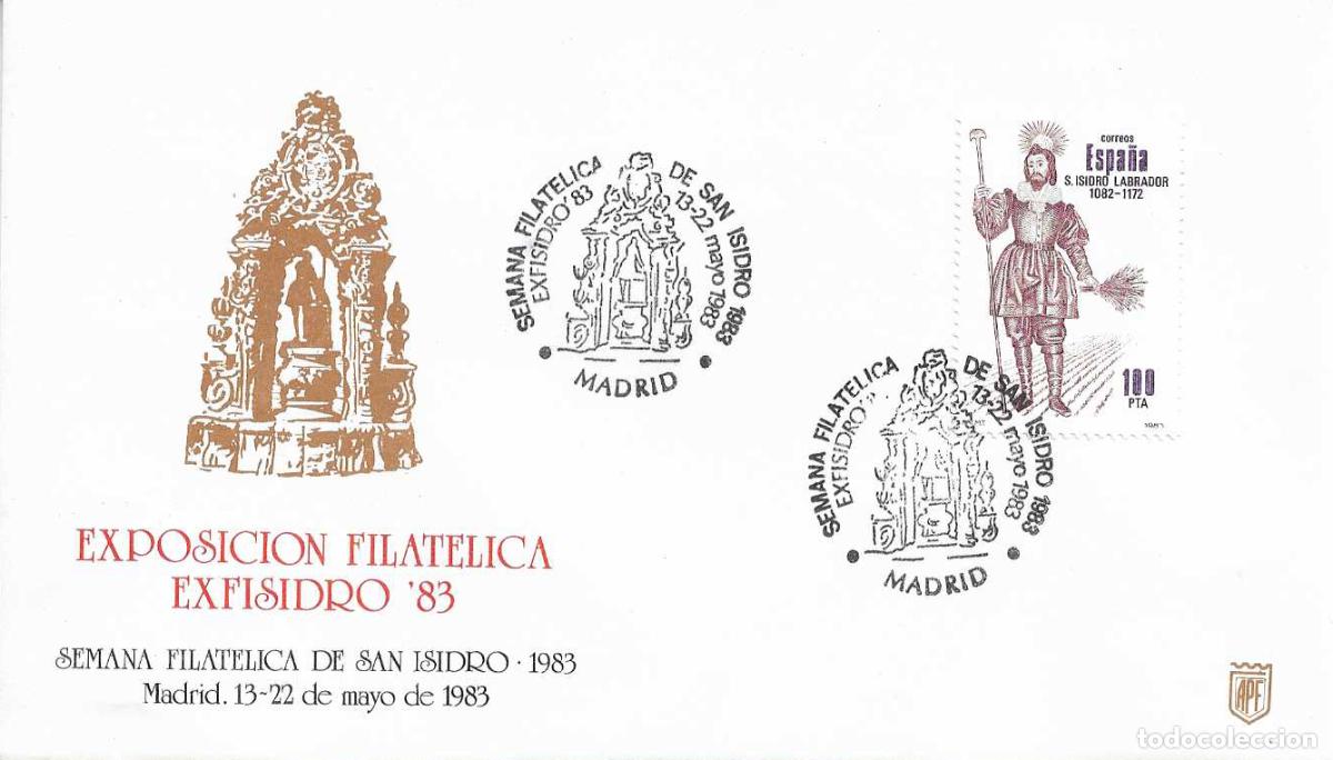 Selos: SAN ISIDRO LABRADOR EXFISIDRO 83 SEMANA FILATELICA, MADRID 1983. MATASELLOS SOBRE RARO FRANQUEO VER