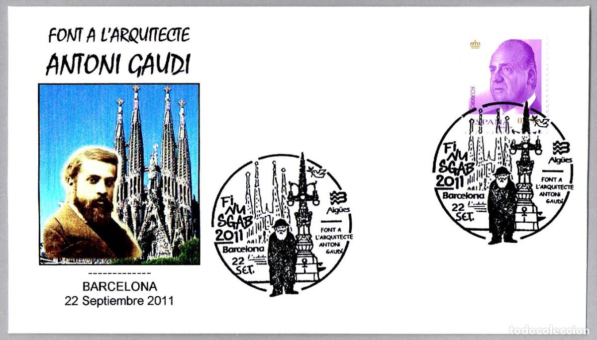Sellos: Matasellos FUENTE DEL ARQUITECTO ANTONIO GAUDI. Barcelona 2011