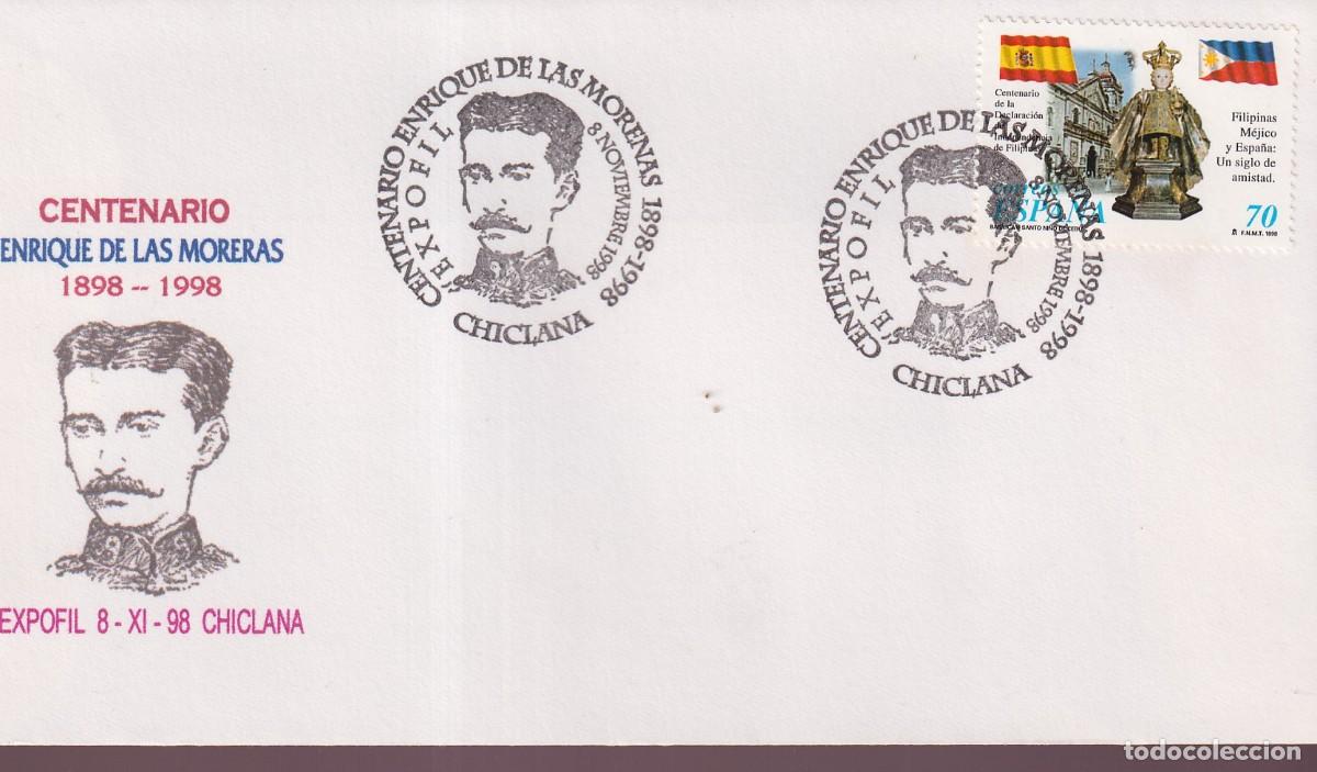 Sellos: CHICLANA - CENTENARIO ENRIQUE DE LAS MORERAS - EXPOFIL 1998